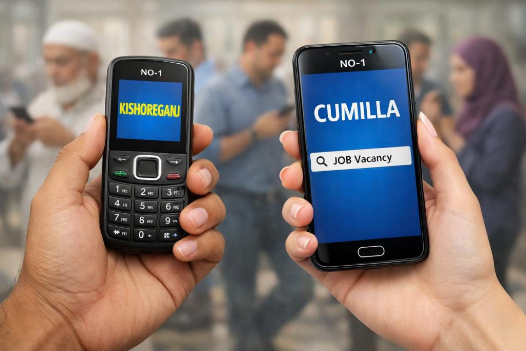 মোবাইল ব্যবহারে দেশের ‘নম্বর ওয়ান’ কিশোরগঞ্জ
