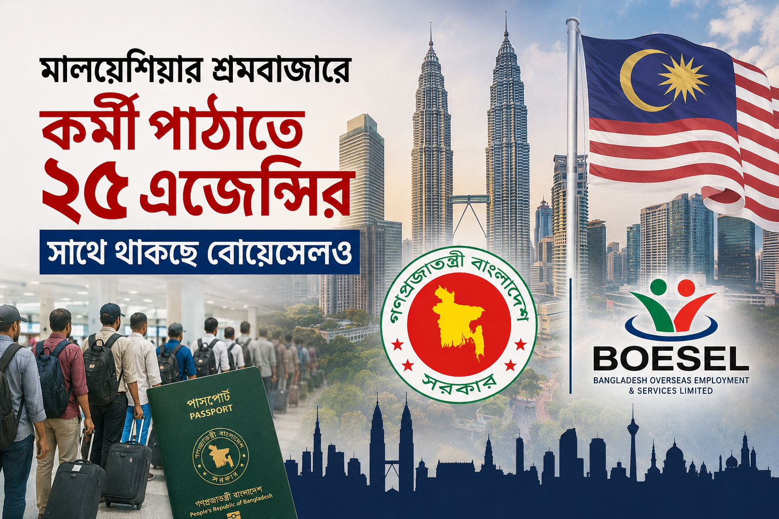 মালয়েশিয়ার শ্রমবাজারে কর্মী পাঠাতে ২৫ এজেন্সির সাথে থাকছে বোয়েসেলও